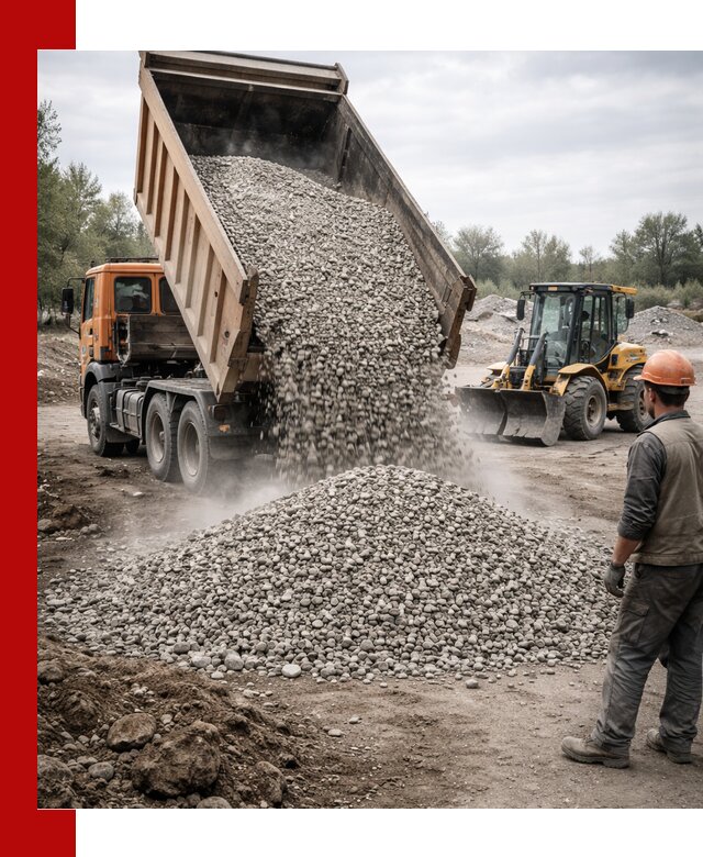 Доставка щебня в Арсеньеве крупными и мелкими фракциями