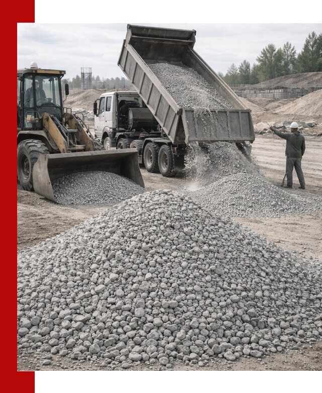 Доставка известнякового щебня фр. 5–20 в Арсеньеве