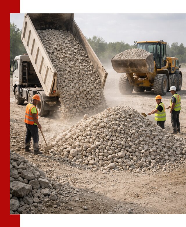 Доставка известнякового щебня фр. 40-70 в Арсеньеве