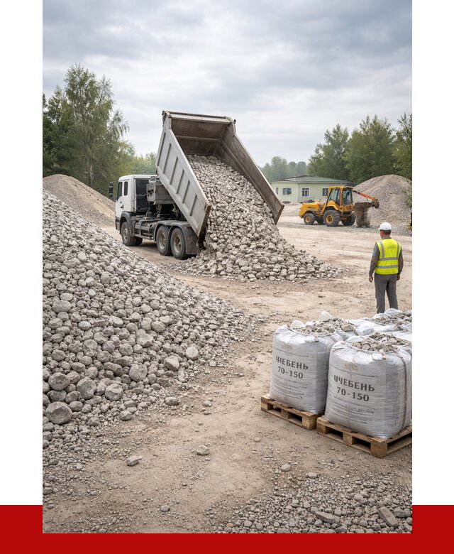 Известняковый щебень фракция 70-150 в Арсеньеве от 1285 р. | ПРОНЕРУДРсн