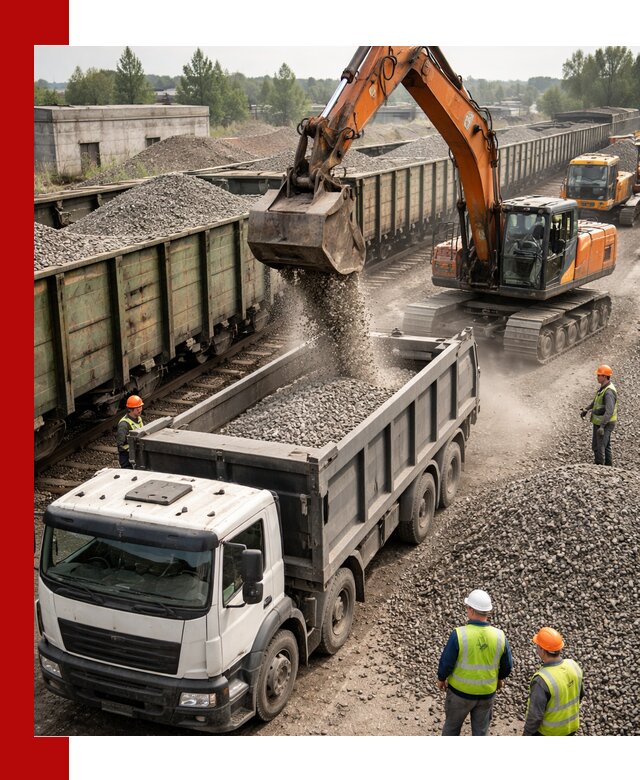 Железнодорожный щебень фракция 25–60 для поставок в Арсеньеве