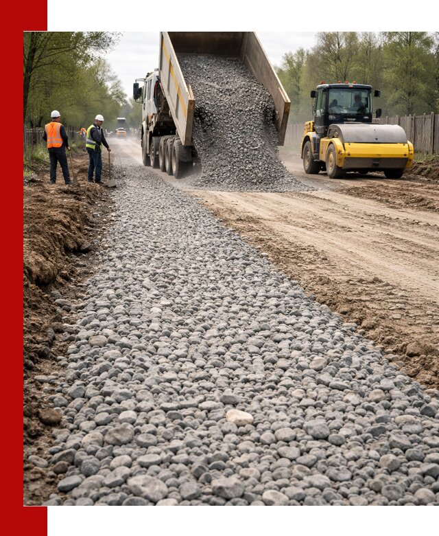 Доставка щебня для отсыпки дорог в Арсеньеве высокого качества
