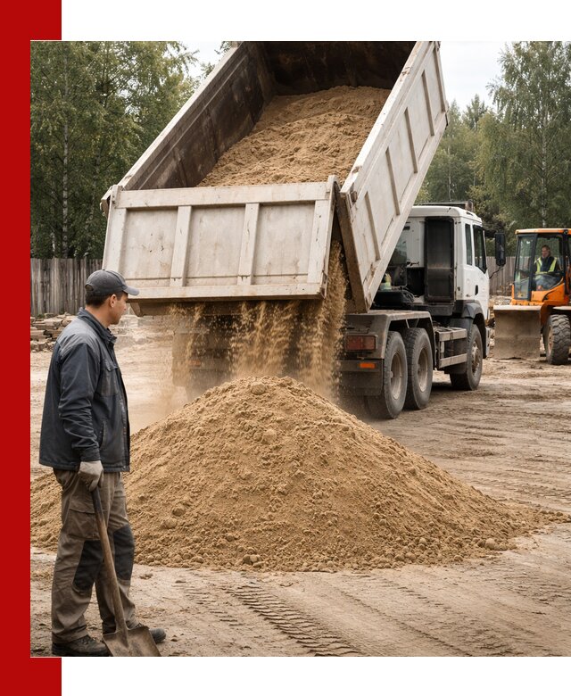 Доставка и продажа песка с разгрузкой в Арсеньеве