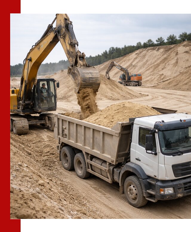 Доставка карьерного песка с самосвалами и разгрузкой в Арсеньеве