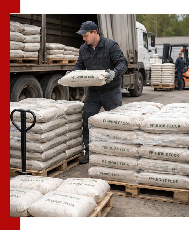 Речной песок в мешках с доставкой в Арсеньеве