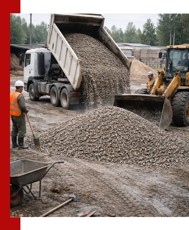 Мытый гравий с доставкой в Арсеньеве от карьера до участка