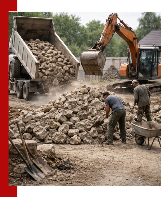 Доставка и разгрузка бутового камня в Арсеньеве