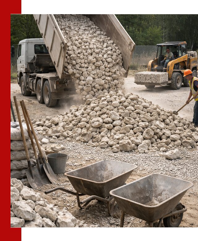 Доставка и продажа бутового известнякового камня в Арсеньеве