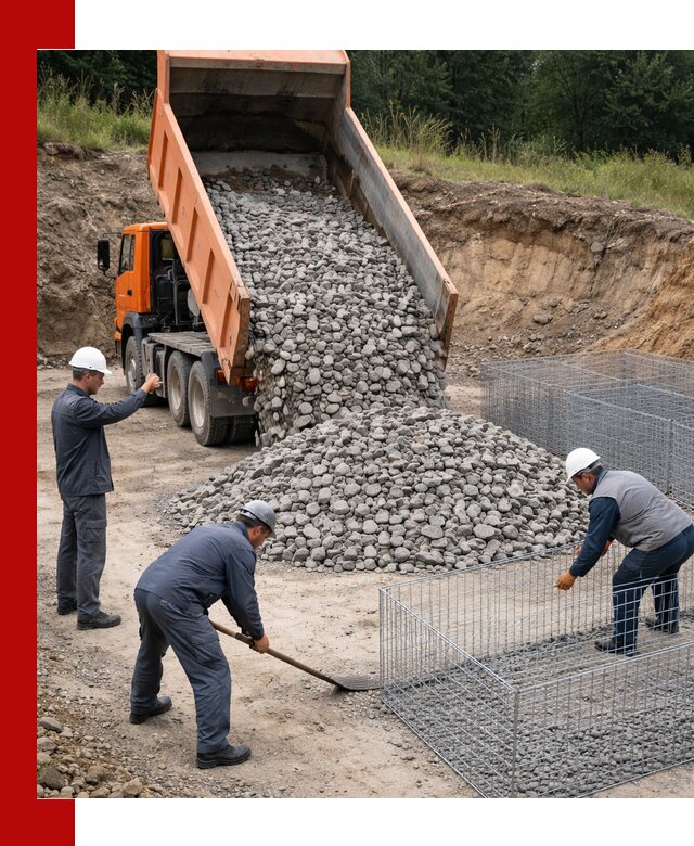 Камень для габионов с доставкой в Арсеньеве быстро и надёжно