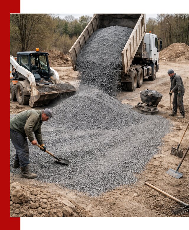 Отсев для подсыпки в Арсеньеве — доставка и подсыпка на участок