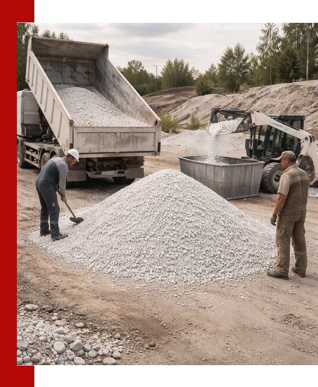 Доставка и продажа белой мраморной крошки в Арсеньеве