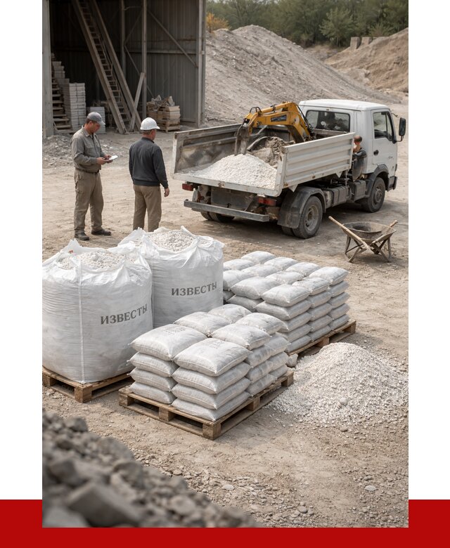 Известь строительная в Арсеньеве с доставкой от 4318 р. | ПРОНЕРУДРсн