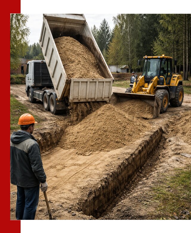 Доставка песчаного грунта в Арсеньеве для строительных работ