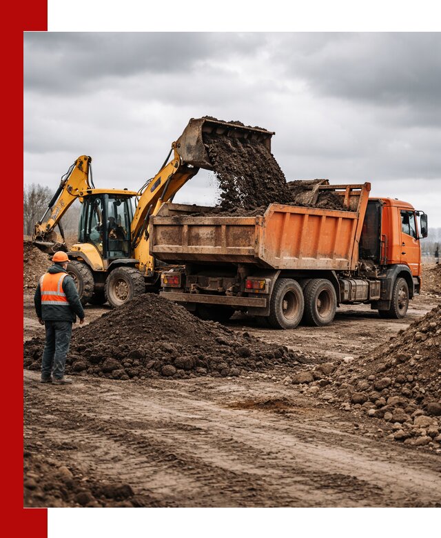 Вывоз грунта и строительного мусора в Арсеньеве грузовыми самосвалами