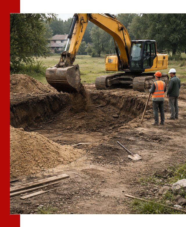 Рытье котлована под фундамент в Арсеньеве (быстро и недорого)
